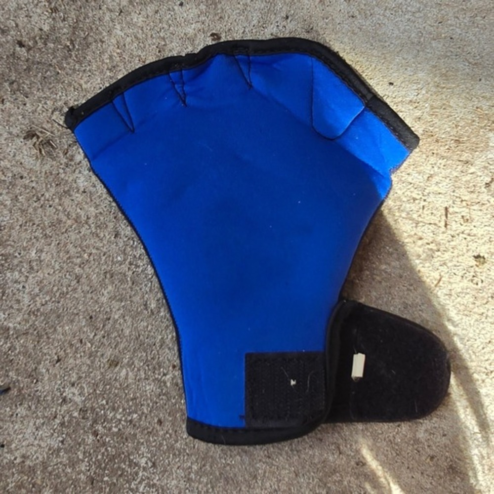 Unbranded‎ Webbed Swimming Glove Water Aerobics Resistance Blue Good One Size